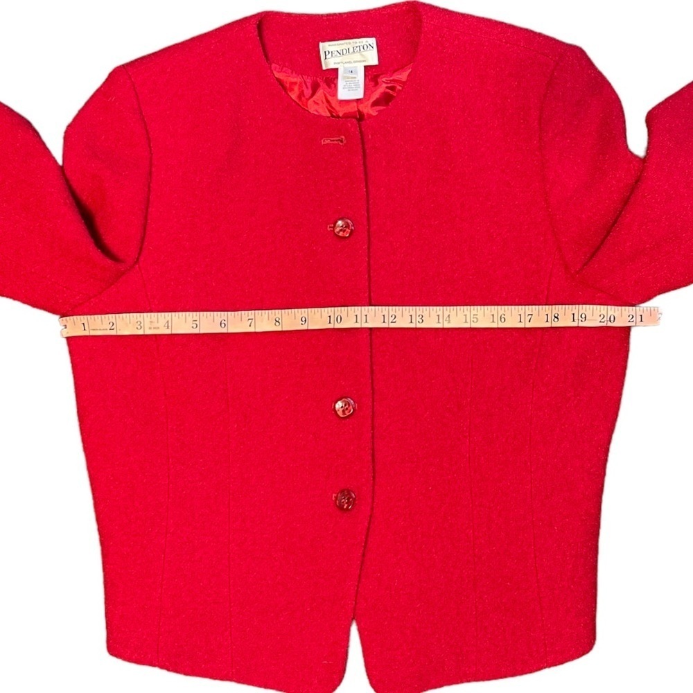 Pendleton Vintage Red Virgin Wool Collarless Prof… - image 4